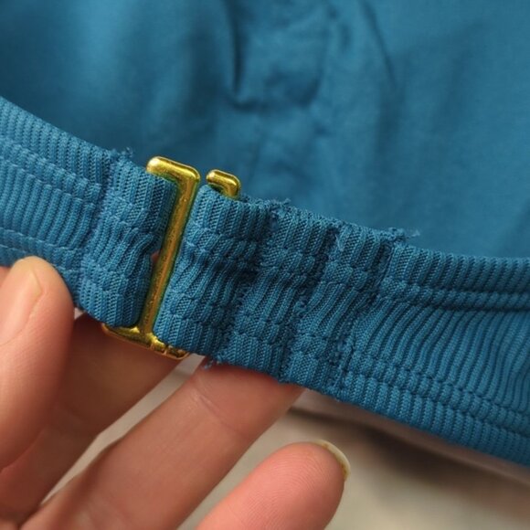 NWT Ribbed Highrise Bikini Blue with Acrylic Circle Accents By Quintsoul - Picture 4 of 11